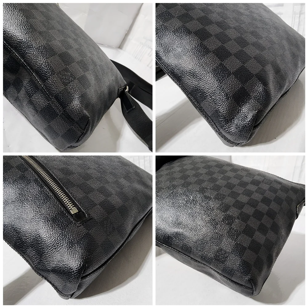 LOUIS VUITTON Damier Graphite Mick PM Shoulder Bag Black/Grey